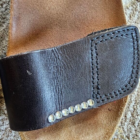 Lola Sabbia Wedge Black Sandal, Velcro Strap, Sz 37 Or 6.5-7 - Picture 4 of 7